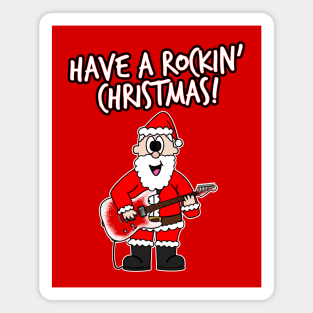 Have A Rockin' Christmas Santa Guitarist Electric Guitar Magnet
